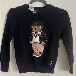 BUNDLE Polo by Ralph Lauren Kids' Navy and Cream Bear Sweater
